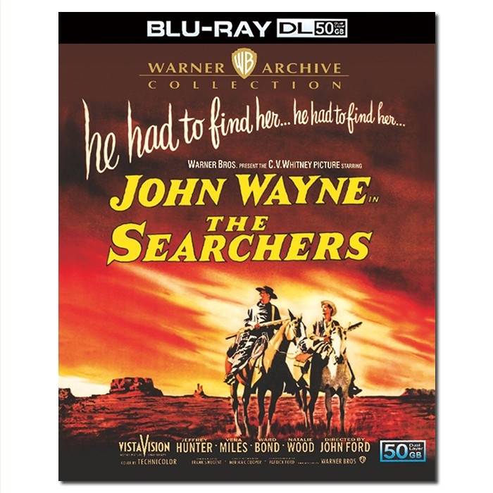 SJ-51329A 约翰 福特:搜索者/日落狂沙/The Searchers 1956/BD50:约翰 韦恩/杰弗里 亨特/维拉 迈尔斯/沃德 邦德/娜塔利 伍德/幕后花絮/中文评论/附国配/《电影手册》影史最美百佳